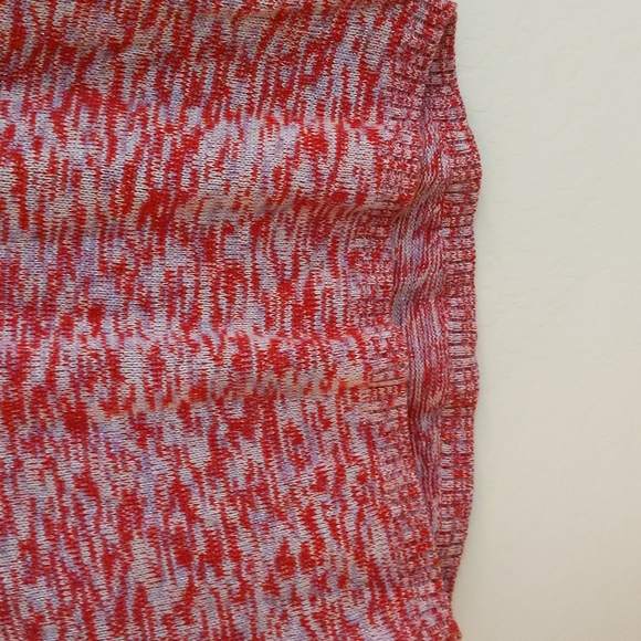 NWT Apt 9 Red White Marbled Metallic Knit Sweater - Size S - Picture 3 of 8